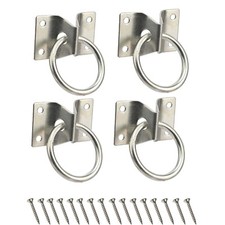 4x Cross Tie Ring for Horse,Block Tie Ring Hitching Ring with Screws for Horse