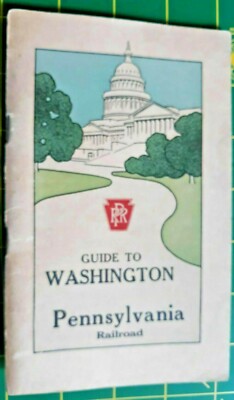 Vintage Pennsylvania Railroad Guide to WASHINGTON D.C. Reisebroschüre mit Karte