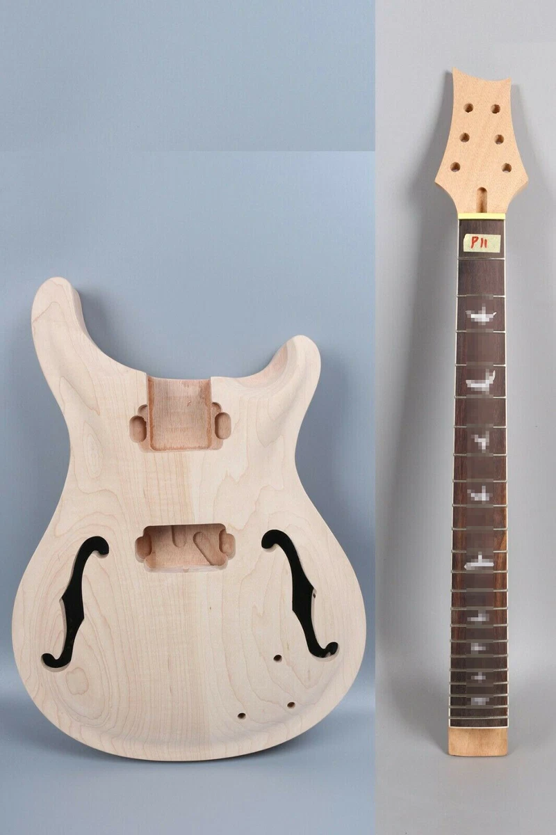New Guitar Kit Guitar Neck 22Fret Semi hollow Guitar Body Maple Rosewood