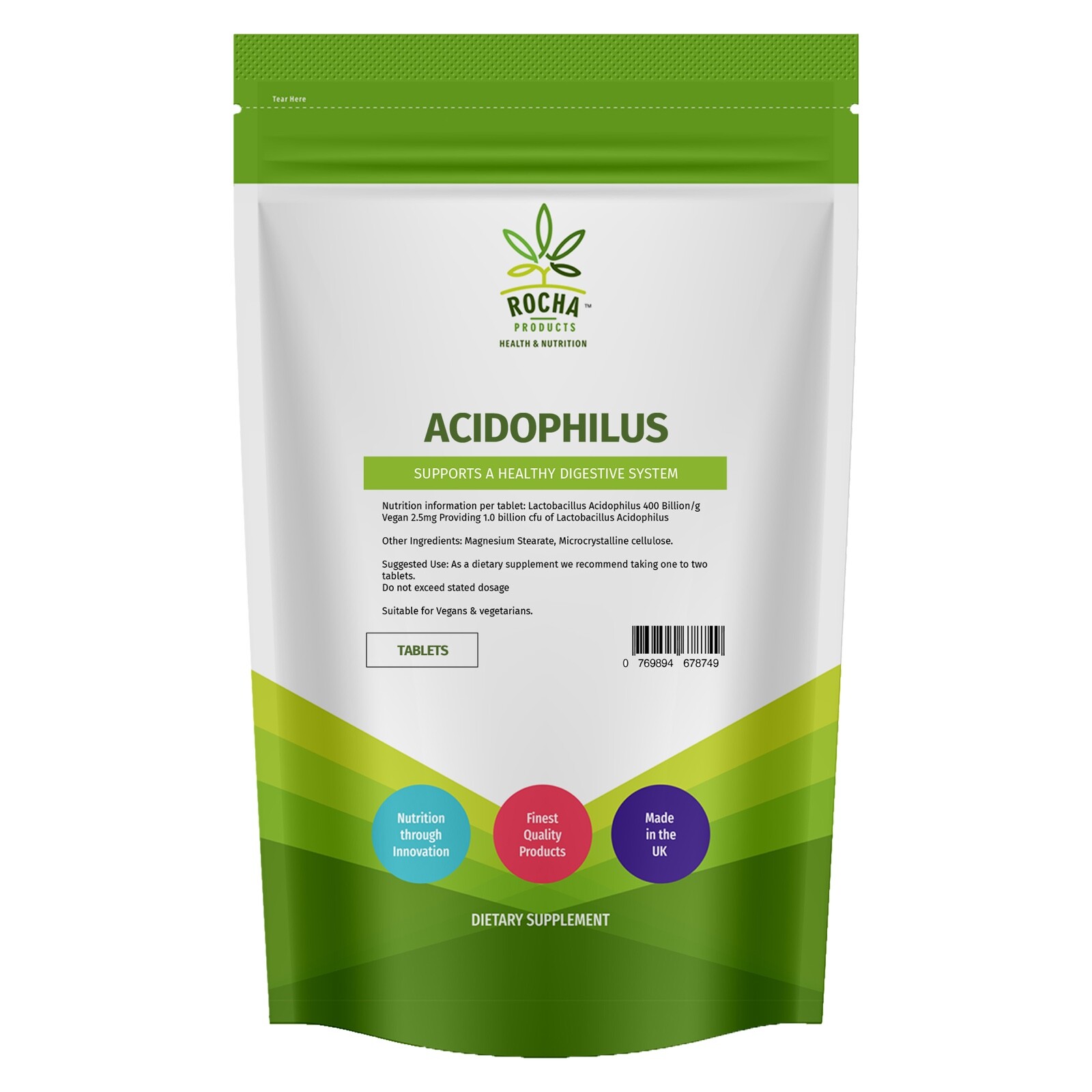 Probiotico Lactobacillus Acidophilus 60-1000 compresse 1 miliardo colture vive