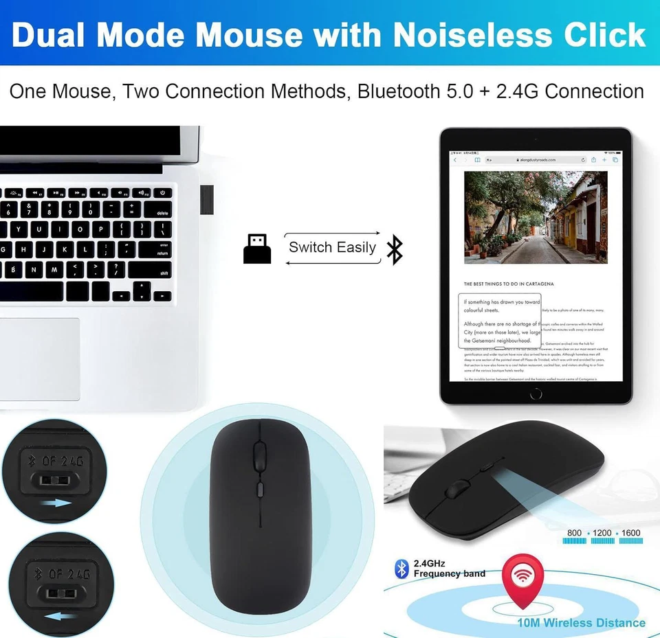 Wireless Keyboard Case + Mouse For iPad Mini 7 Mini 6 Mini 5 Mini 4 Mini 3 2 1 - Image 4 of 4