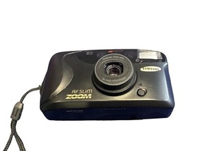 Samsung AF Slim Zoom Compact Point & Shoot 35mm Film Camera w/Case Untested