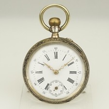 Rare Antique Silver Pocket Watch Men's no fusee duplex chronometer repeater RAR