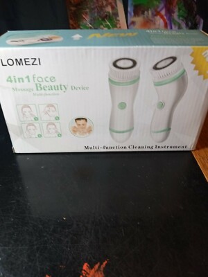 LOMEZI 4 IN 1 FACE MASSAGE BEAUTY DEVICE MULTI-FUNCTION CLEANING BRUSH w 4 HEADS
