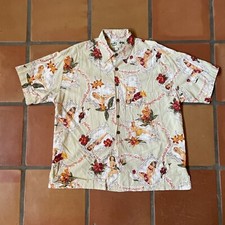 Vintage Koko Island Mens XL USA Made Tropical Floral Luau Camp Button Up Shirt