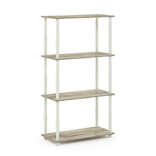 Furinno Turn-N-Tube Libreria a 4 Piani, Rovere Sonoma (Sonoma Oak/White), 109.86