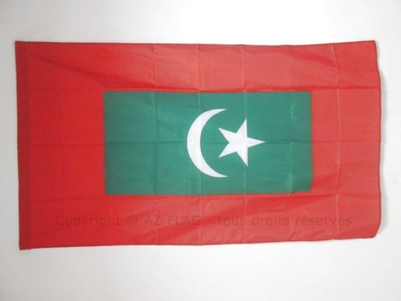 Drapeau Maldives 150x90cm grand format étendard Sultan rouge vert blanc pour extérieur