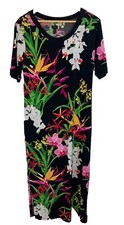 GILI Maxi Jersey Dress Slit Sides Women's Petite M-Matching Under Skirt-colorful