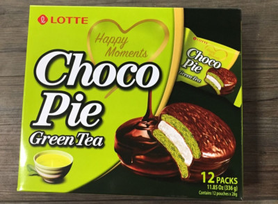 Lotte Choco Pie Cake Desert Chocolate Green Tea Flavor * USA SELLER
