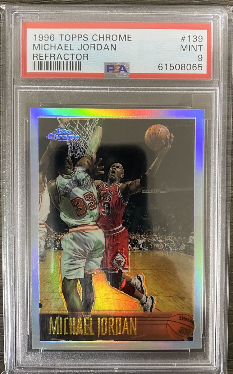 Michael Jordan Topps Chrome 1996-97 Refractor Card #139 PSA Michael Jordan Topps Chrome 1996-97 Refractor Card #139 PSA