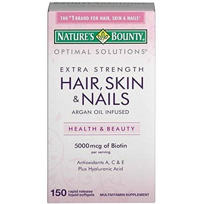 Nature's Bounty Extra Strength Hair Skin Nails, 5000mcg of Biotin