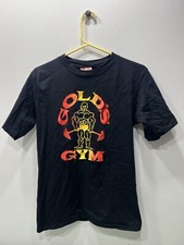 Vintage Golds Gym Original Logo Black T Shirt USA Made Size Medium