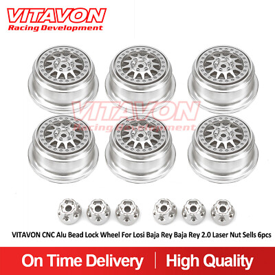 VITAVON Bead Lock Wheel For Losi Baja Rey 1/10 Baja Rey 2.0 1/10 Laser Nut