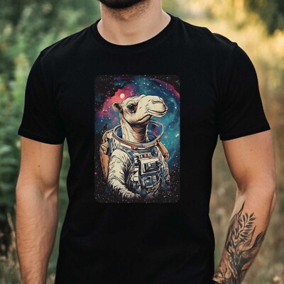 Herren T-Shirt Kamel als Astronaut Motiv Baumwolle Größe XS bis 5XL