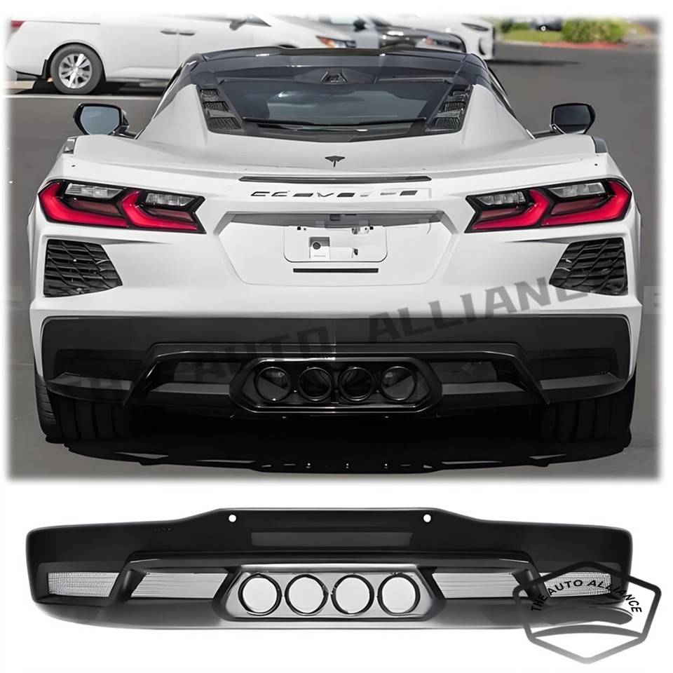 Fits 2020-2025 Corvette C8 Center Quad Exit Z06 Style Matte BLACK Rear ...