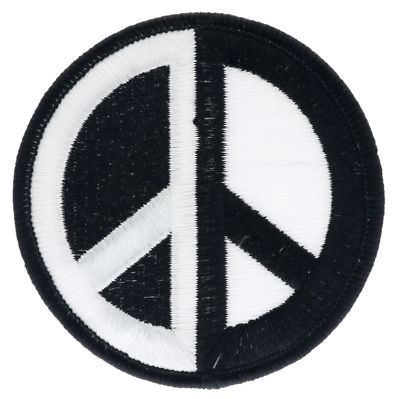 Peace Sign Black White 3 Inch Embroidered Hat Shoulder Patch AK895 ...
