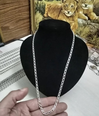 Silver 925 Chain Pistope Double Rhomb 62cm 17gram Mark Proba style