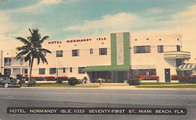 FL - 1940 s FLORIDA ART DECO Hotel Normandy Isle in Miami Beach, FLA - CURTEICH