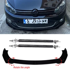 Front Bumper Lip Spoiler Splitter Body Kit +Strut Rods For Volkswagen
