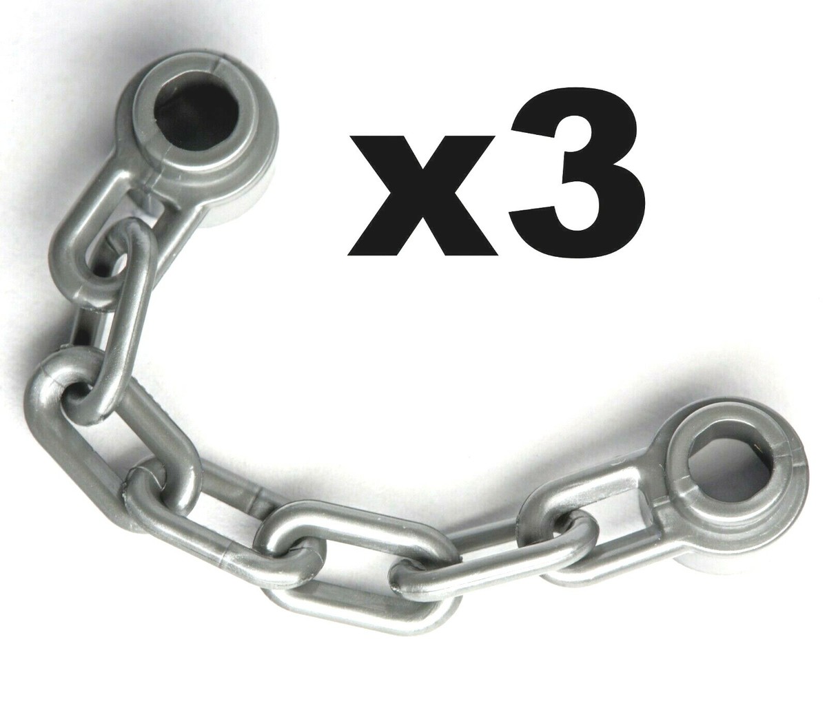 NEW LEGO - Chain - 5 Links Flat Silver x 3 - 41178 70007 70668