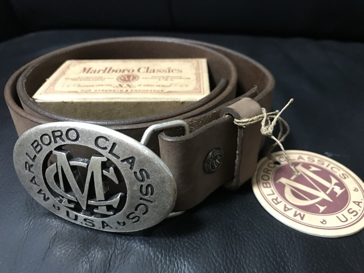90s Vintage marlboro classics men's genuine leather belt