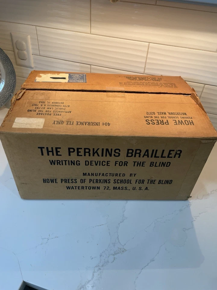 Perkins Classic Brailler for The Blind By David Abraham w/cover & Instructions! - Image 2 of 3