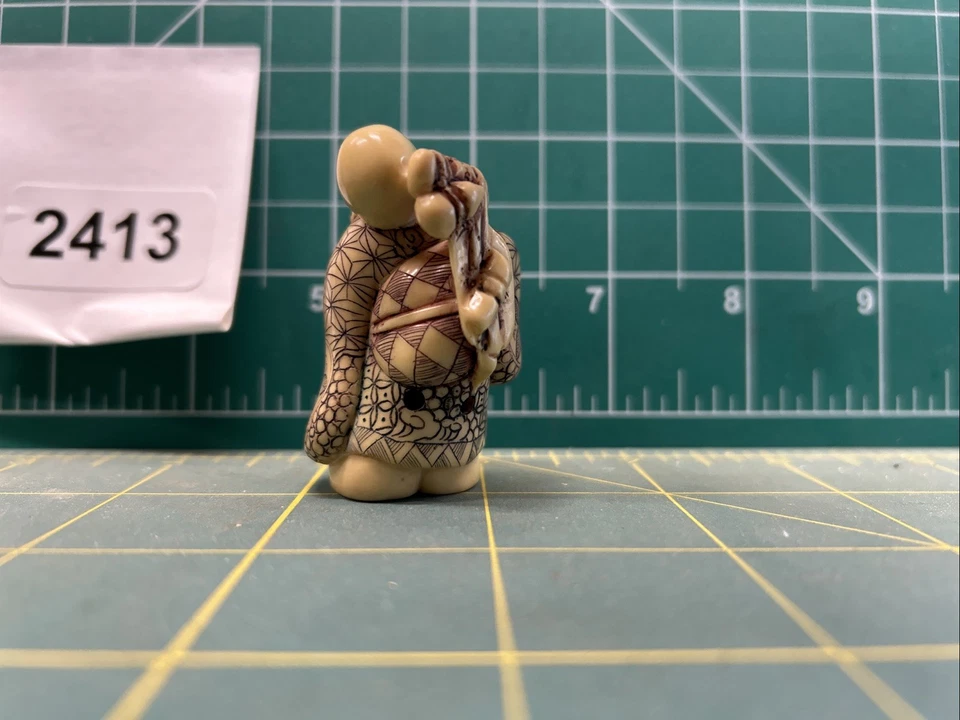 7772413 Netsuke tallado Fukurokuju Foto 3 de 4