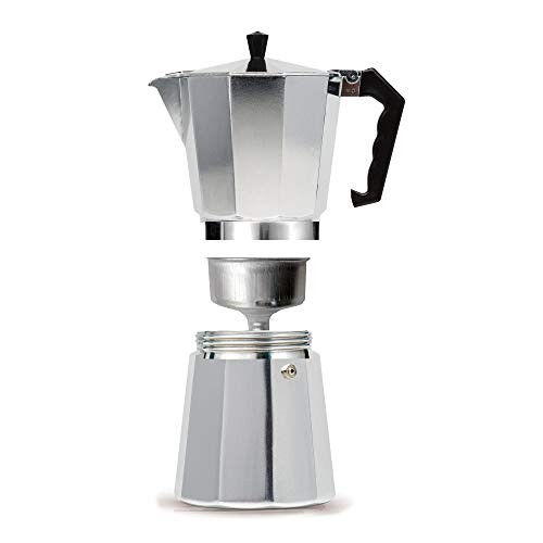  Classic Stovetop Espresso and Coffee Maker, Moka Pot for Italian 12 Cup Silver