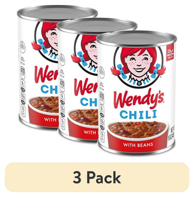 Wendy's Chili With Beans Canned Chili 15 oz Packed with Beef Chili Beans 3 Pack