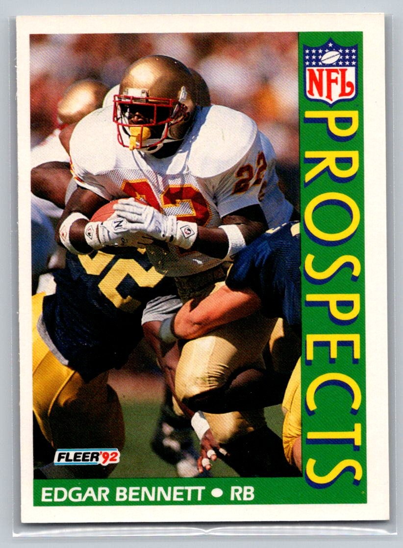 Edgar Bennett 1992 Fleer #432 Rookie Florida State Seminoles - Free Shipping