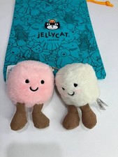 Jellycat London I am Amuseable Pair of Marshmallows Bag Charm Keychain Clip NWT