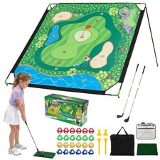 Golf Chipping Game Set, 71 x 71 Large Chipping Mat for Indoor Outdoor Practice