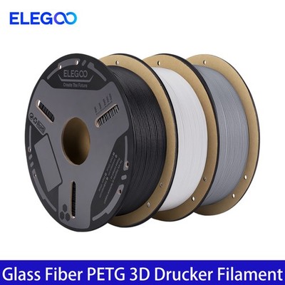 ELEGOO Glass Fiber PETG Filament 1.75mm, PETG-GF 3D Drucker Filament 1-10kg