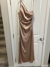 Galina Signature Bridesmaid Dress Size 4 in Golden One Shoulder - MSRP $170