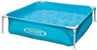 Intex 57173NP - Mini Frame Pool Blau, Stahl und PVC, Blau, 122x122x30 cm