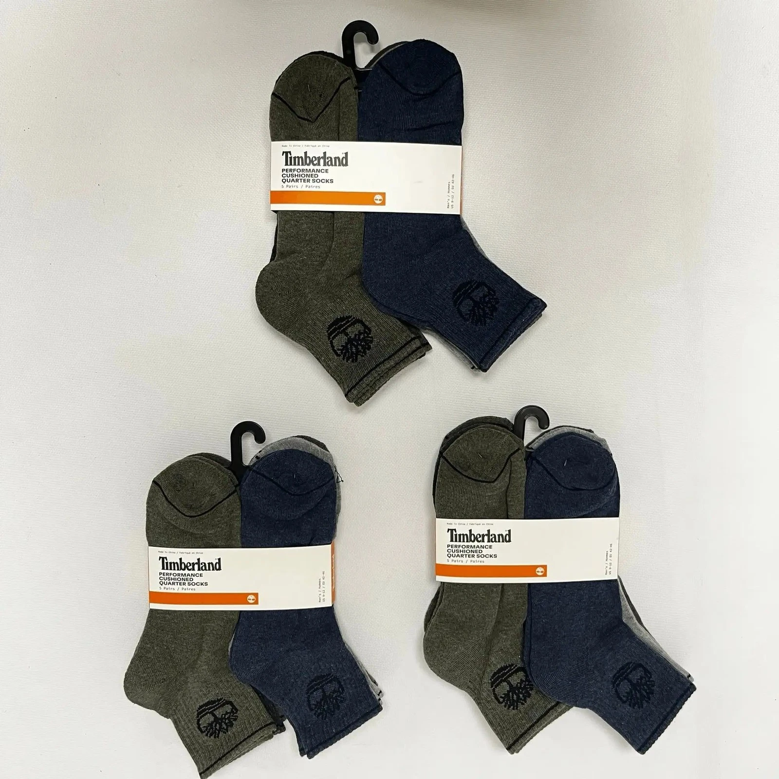Timberland Performance Cushioned Quarter Socks 5 Pack Men’s Size 9-12 Lot of 3