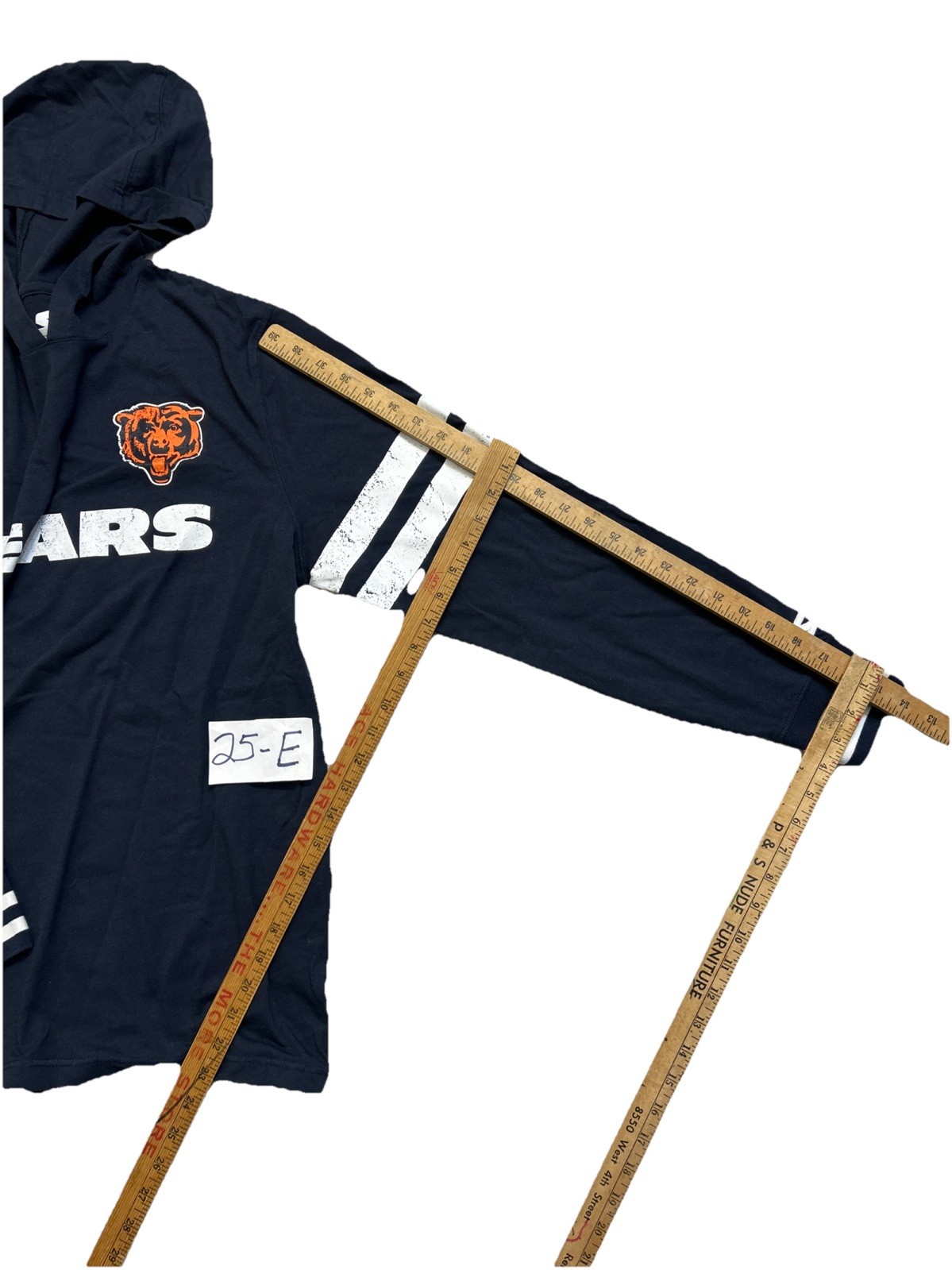 Starter Men’s Chicago Bears hoodie Navy Blue Long Sleeve Sz L image 3