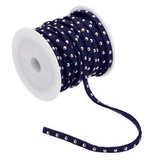 32.8ft Studded Faux Suede Cord Rope for Jewelry Making Navy Blue Golden