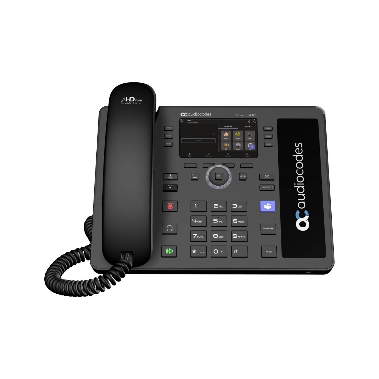 AudioCodes Microsoft Teams-native IP Phone PoE GbE Black (TEAMS-C435HD-R) - Image 2