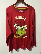 Dr Seuss The Grinch Family Pajama Shirt Merry Grinchmas Adult Size 3X 54-56 