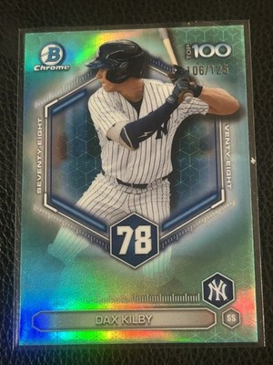 2026 Bowman Chrome Dax Kilby Top 100 Blue Refractor /125  #BTP-78 New York...