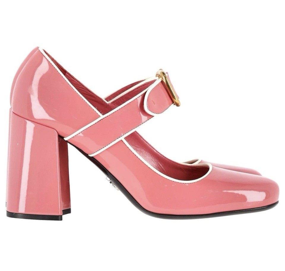 Prada Mary Jane Pumps In Pink Patent Leather  thumbnail 3