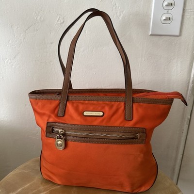Michael Kors Kempton Orange Nylon North South Tote Handbag