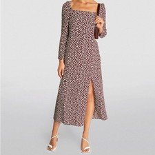 NEW NWT RIXO Hattie Floral Printed Square Neck Midi Dress SIZE US 2 MSRP $400