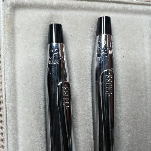 Cross Chrom Kugelschreiber & Bleistift Set Modell 3501 Made in USA Vintage mit Etui - Bild 7 von 9