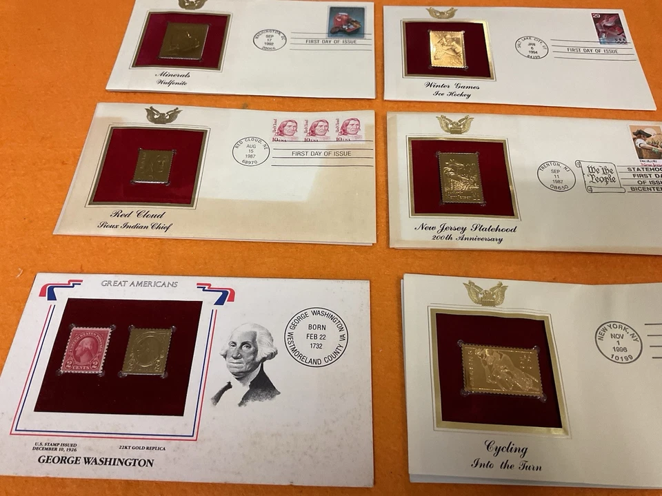 Vintage (5) First Day Of Issue & (1) Great Americans Gold Replicas - Image 2 of 4