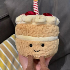 Jellycat Amuseables Strawberry Birthday Cake Plush Toy Cute Collectible Gift NWT