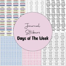 Journal Stickers Graphic Label Decal Days of the Week Self Adhesive