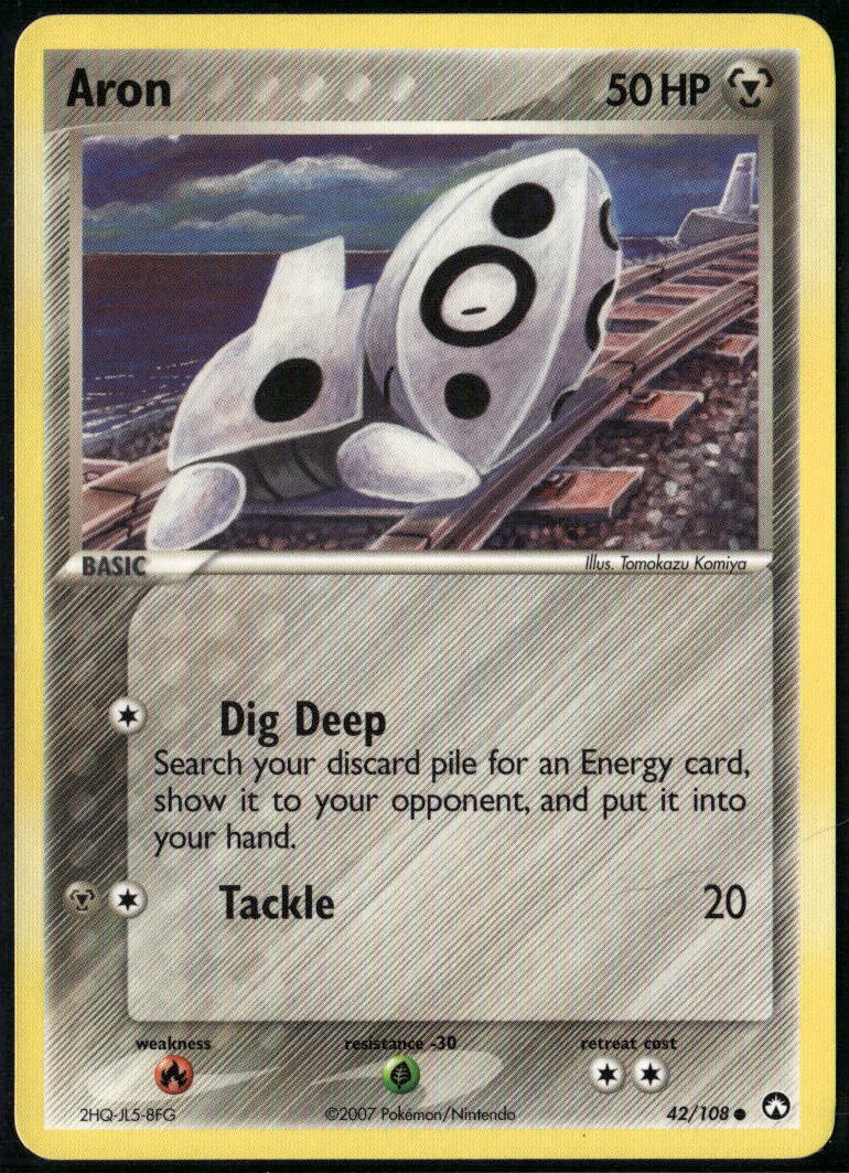 Aron 42/108 Common Power Keepers LP Pokemon Card