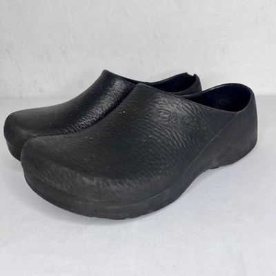 Birki's Shoes Womens Size 9 Black Slip On Clog Polyurethane Slip Resistant FLAW